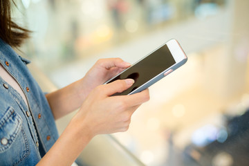 Woman use of mobile phone