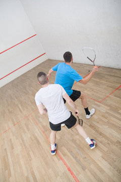 Squash, men playing squash