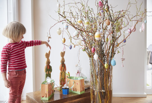 Girl and Easter bouquet