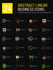 Abstract thin line business icons