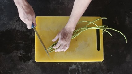 Découpe d'haricot vert 