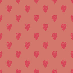 Seamless hearts pattern. Hand drawn background. Valentine or wedding design.