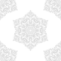 Oriental classic ornament. Seamless abstract light gray pattern. Fine orient background for design and decorate