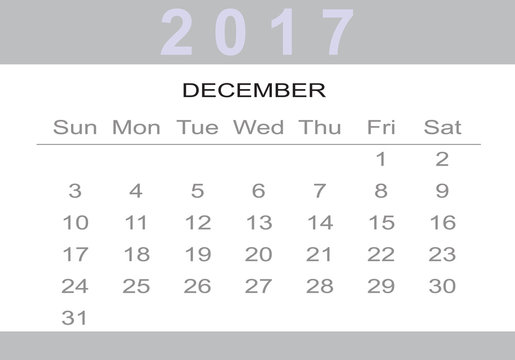 monthly Calendar 2017