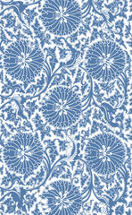 Vectorized grunge traditional Chinese floral ornament