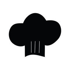 Doodle hand draw Chief hat for cooking silhouette dicon isolated