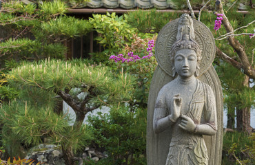 Beautiful stone sculpture of quanyin in Japan.