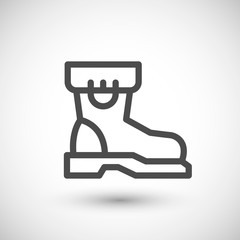Industrial boot line icon