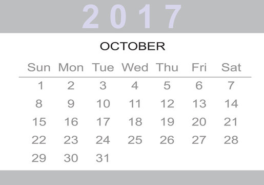monthly Calendar 2017