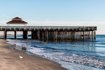 Viewing pier and gazebo at Buckroe Beach in Hampton, Virginia. 