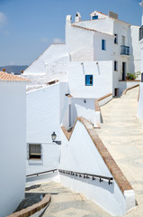 The streets of the white village Frigiliana in Spain.