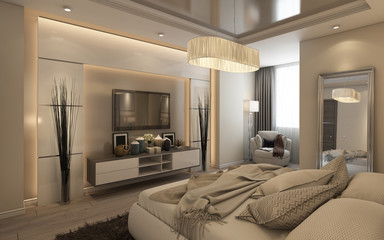 Bedroom in Hotel Room