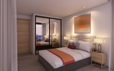 Bedroom in Hotel Room