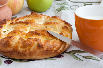 Cheesecake on natural burlap