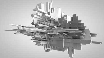 Fototapeta premium 3D ilustracja trójwymiarowy obiekt jak statek kosmiczny