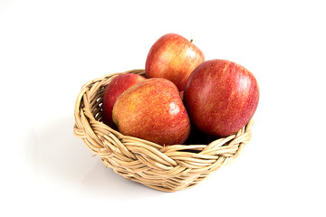 Red apple in basket
