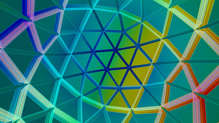 3D illustration of network grid