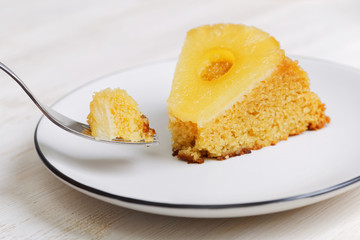 Piece of pineapple Upside Down Cake