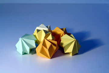 Isolated origami paper diamonds