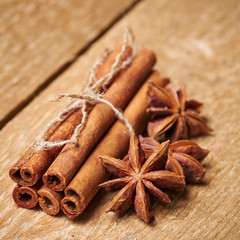 cinnamon sticks on the table