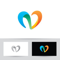Colorful Heart N Logo