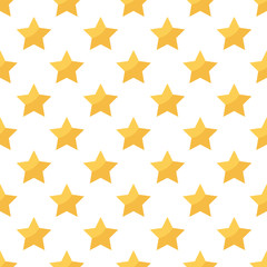Gold stars seamless pattern white background.