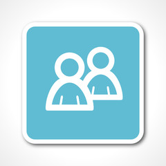 flat design forum blue square web vector icon