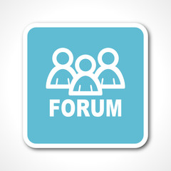 flat design forum blue square web vector icon
