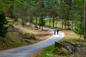 Couple walking in the park - Italian mountains - Valle Vigezzo