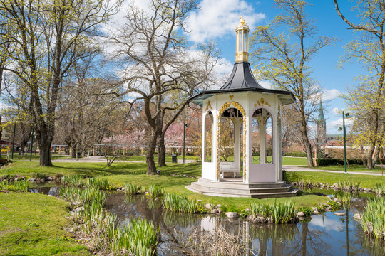 Spring in vintage park Tradgardsforeningen in Linkoping, Sweden