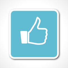 blue flat design like vector icon