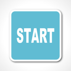 blue flat design start vector icon