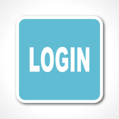 blue flat design login vector icon