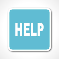 blue flat design help vector icon