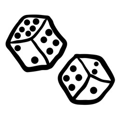 black and white freehand drawn dices