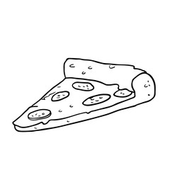 black and white pizza slice