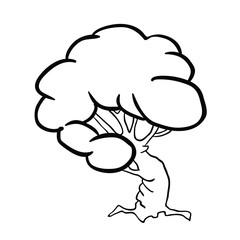 black and white tree