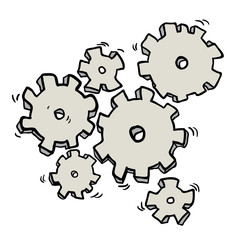 cartoon cogs and gears