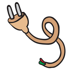 electrical plug cartoon