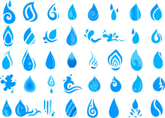 cute water icon with landscape background