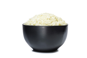bowl full of herb rice isolated on white