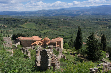 Medieval city of Mystras, Peloponnese, Greece