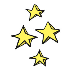 Obraz premium freehand drawn cartoon decorative stars doodle