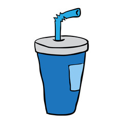 freehand drawn cartoon soda
