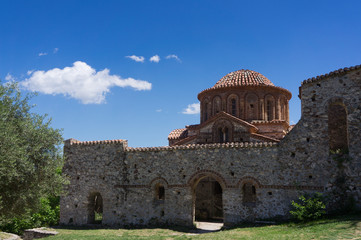 Byzantine church in Mystras, Peloponnese, Greece