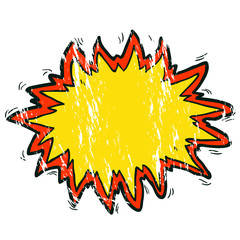 grunge cartoon explosion sign