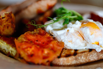 Breakfast with fried eggs