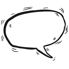 simple black and white cartoon speech bubble