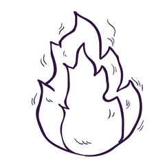 simple black and white freehand drawn cartoon fire