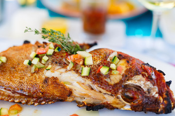 Grilled fish lunch
